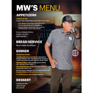 Michael Waltrip Brewing – Night at The Speedway Club Menu